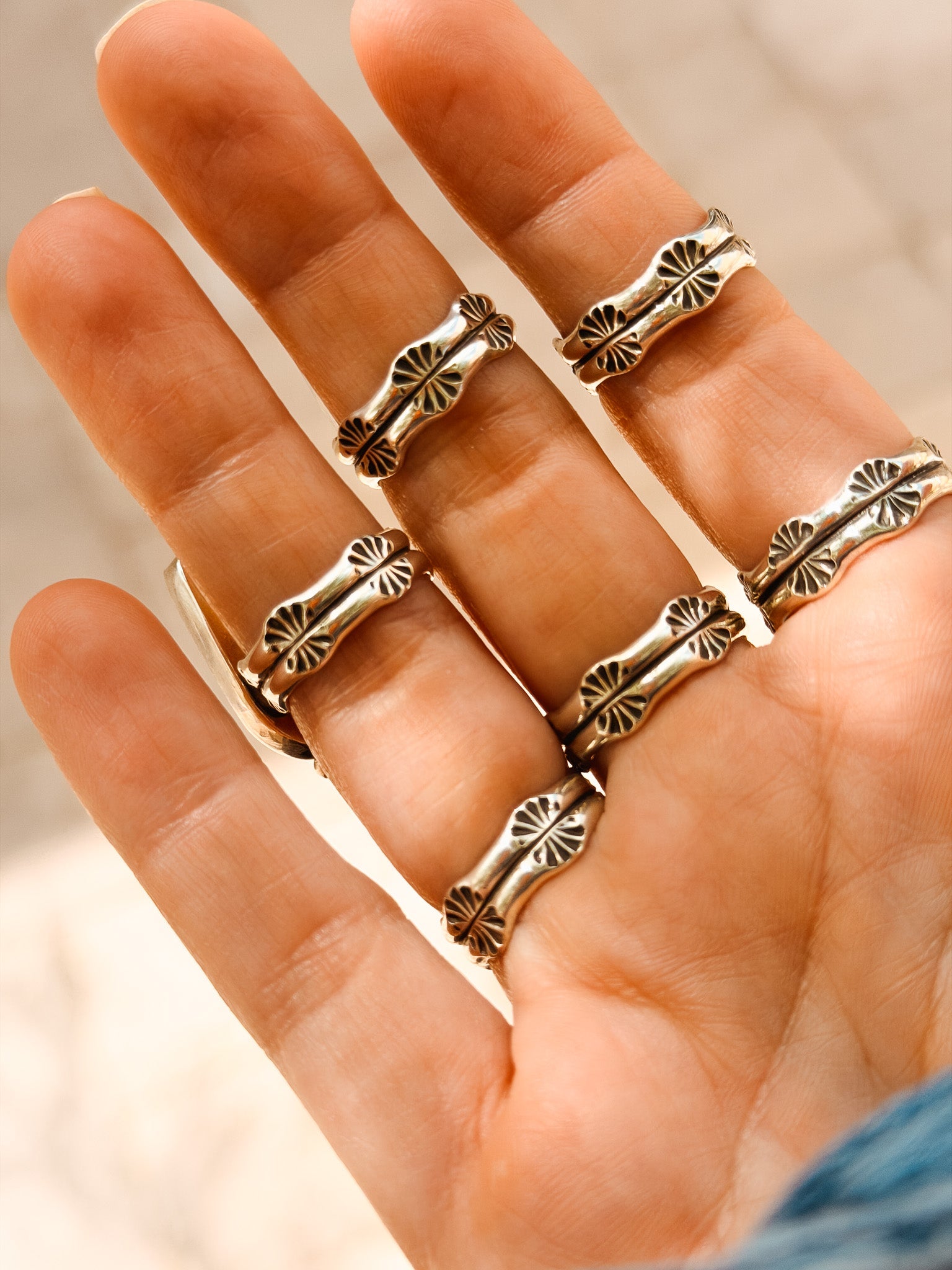 Raindrop Ring in White Buffalo (Size 8) - Golden Road Crafted
