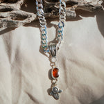 Red Kyanite Necklace with Sterling Silver Beads - Golden Road Crafted