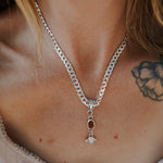 Red Kyanite Necklace with Sterling Silver Beads - Golden Road Crafted