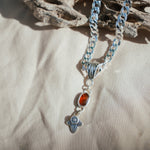 Red Kyanite Necklace with Sterling Silver Beads - Golden Road Crafted