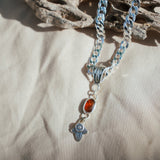 Red Kyanite Necklace with Sterling Silver Beads - Golden Road Crafted