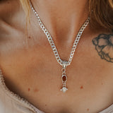 Red Kyanite Necklace with Sterling Silver Beads - Golden Road Crafted