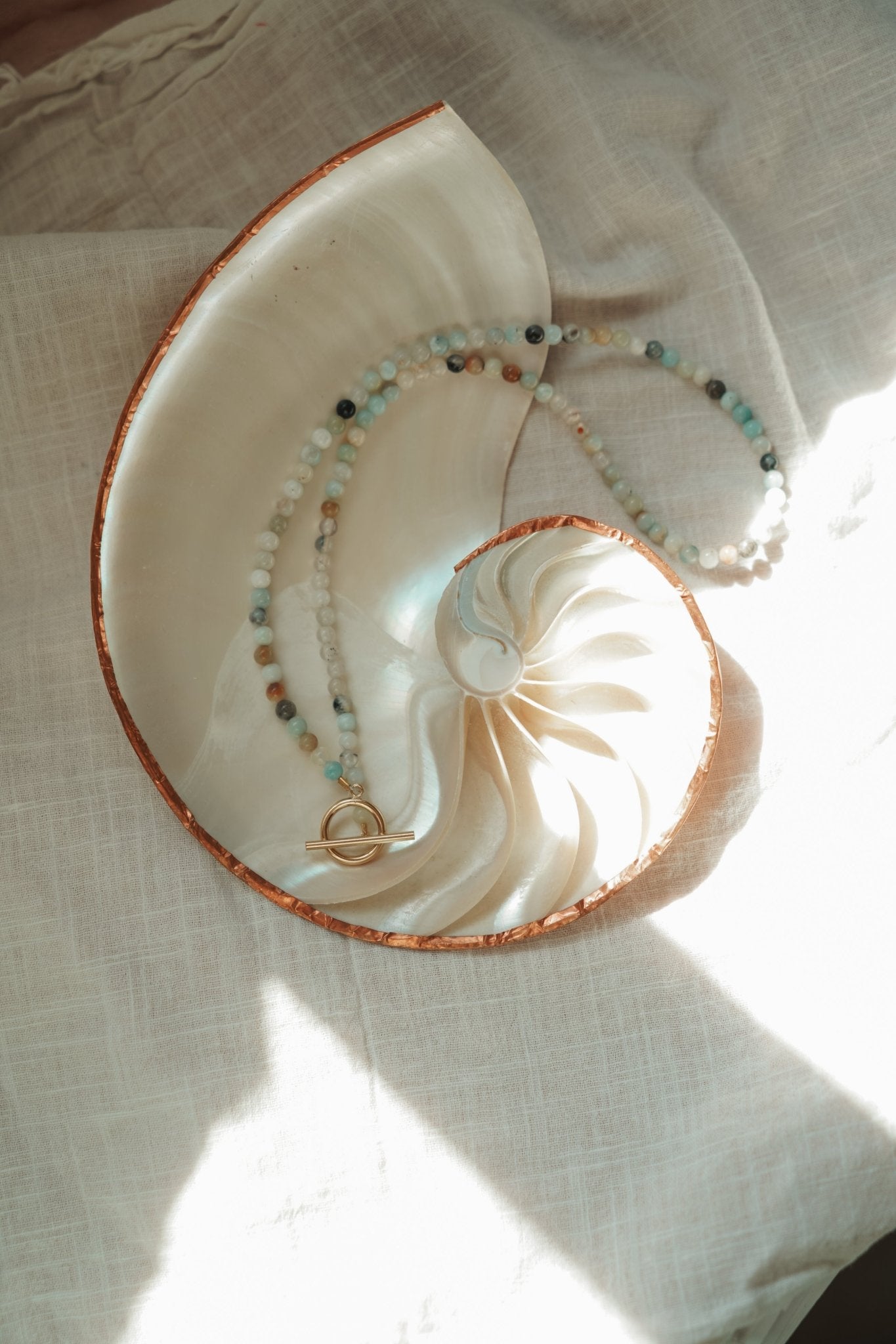 Reversable Blossom in Amazonite - Golden Road Crafted
