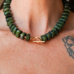 Reversible Blossom Choker in Jade - Golden Road Crafted