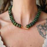 Reversible Blossom Choker in Jade - Golden Road Crafted