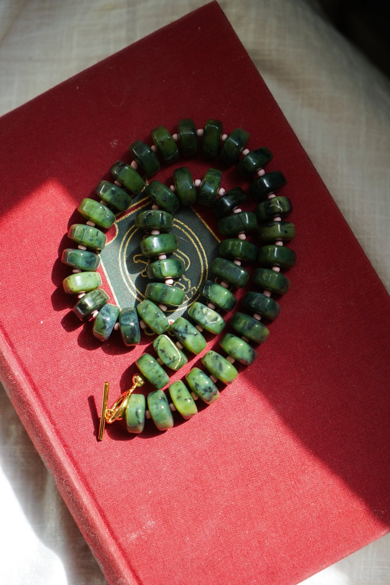 Reversible Blossom Choker in Jade - Golden Road Crafted