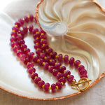 Reversible Blossom Choker in Ruby Quartz - Golden Road Crafted