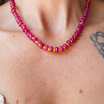 Reversible Blossom Choker in Ruby Quartz - Golden Road Crafted