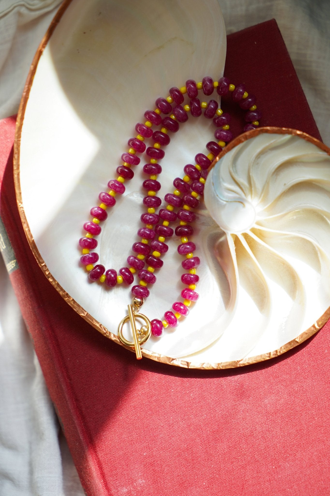 Reversible Blossom Choker in Ruby Quartz - Golden Road Crafted