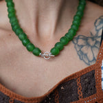 Reversible Dawn Necklace in African Glass - Golden Road Crafted