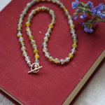 Reversible Dawn Necklace in Dragon Vein Agate - Golden Road Crafted