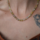 Reversible Dawn Necklace in Dragon Vein Agate - Golden Road Crafted