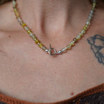 Reversible Dawn Necklace in Dragon Vein Agate - Golden Road Crafted