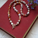 Reversible Dawn Necklace in Fire Agate - Golden Road Crafted