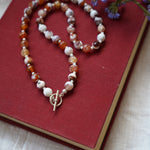 Reversible Dawn Necklace in Fire Agate - Golden Road Crafted