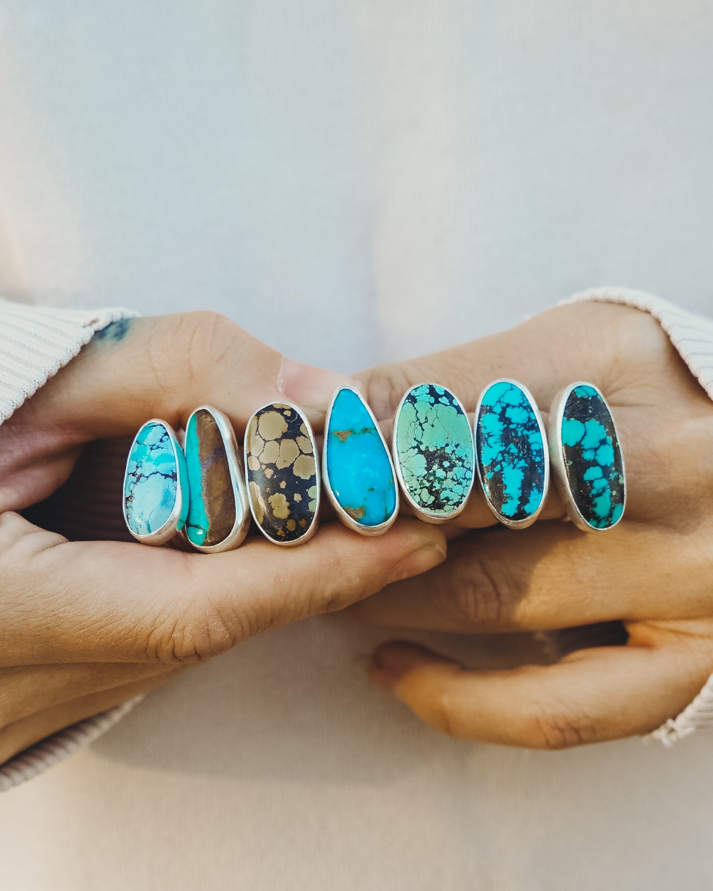 Ring in Hubei Turquoise (Size 6.5) - Golden Road Crafted