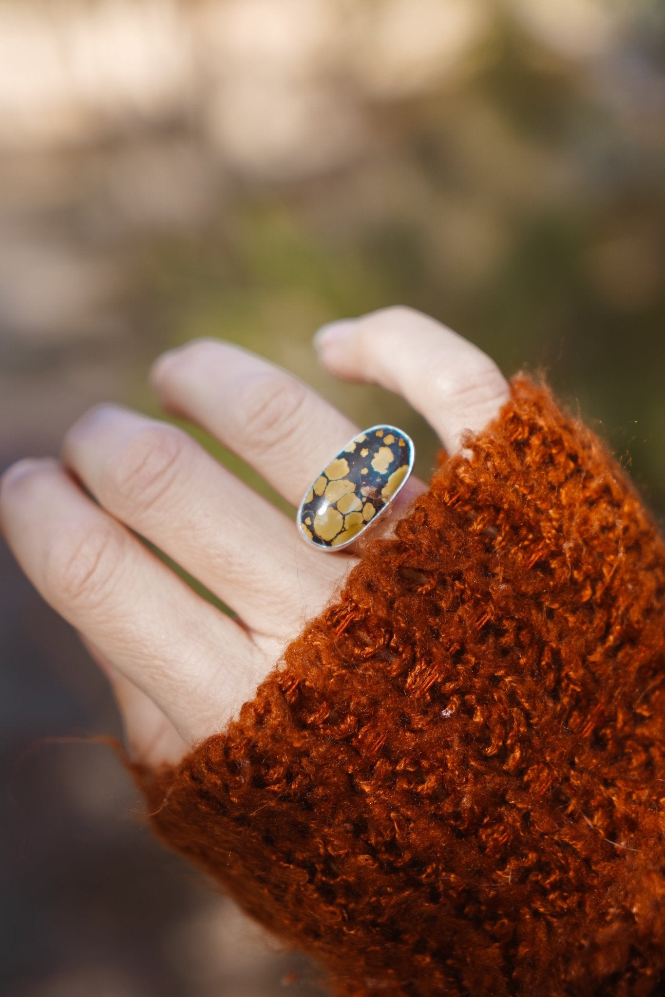 Ring in Hubei Turquoise (Size 6.5) - Golden Road Crafted