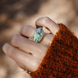 Ring in Hubei Turquoise (Size 7) - Golden Road Crafted