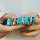Ring in Hubei Turquoise (Size 7) - Golden Road Crafted