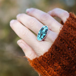 Ring in Hubei Turquoise (Size 8) - Golden Road Crafted