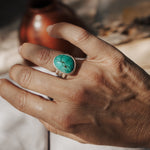 Ring in Kingman Turquoise (Size 6.5) - Golden Road Crafted
