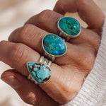Ring in Kingman Turquoise (Size 6.5) - Golden Road Crafted