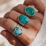 Ring in Kingman Turquoise (Size 6.5) - Golden Road Crafted