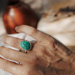 Ring in Kingman Turquoise (Size 6.5) - Golden Road Crafted