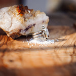 Ring in Kingman Turquoise, White Buffalo, & Bronze (Size 7.75) - Golden Road Crafted