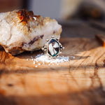 Ring in Kingman Turquoise, White Buffalo, & Bronze (Size 8.5) - Golden Road Crafted