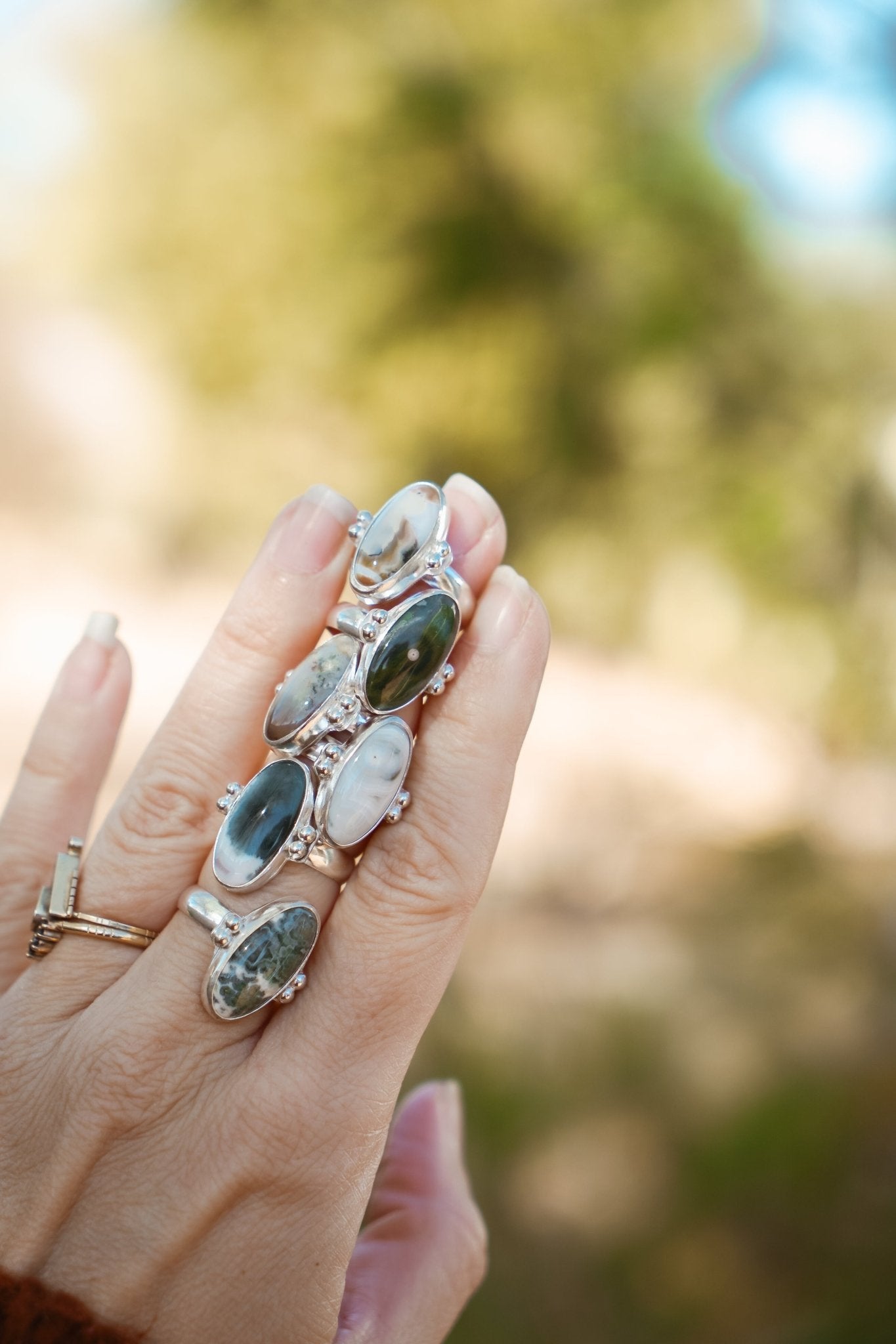 Ring in Ocean Jasper (Size 6.5) - Golden Road Crafted