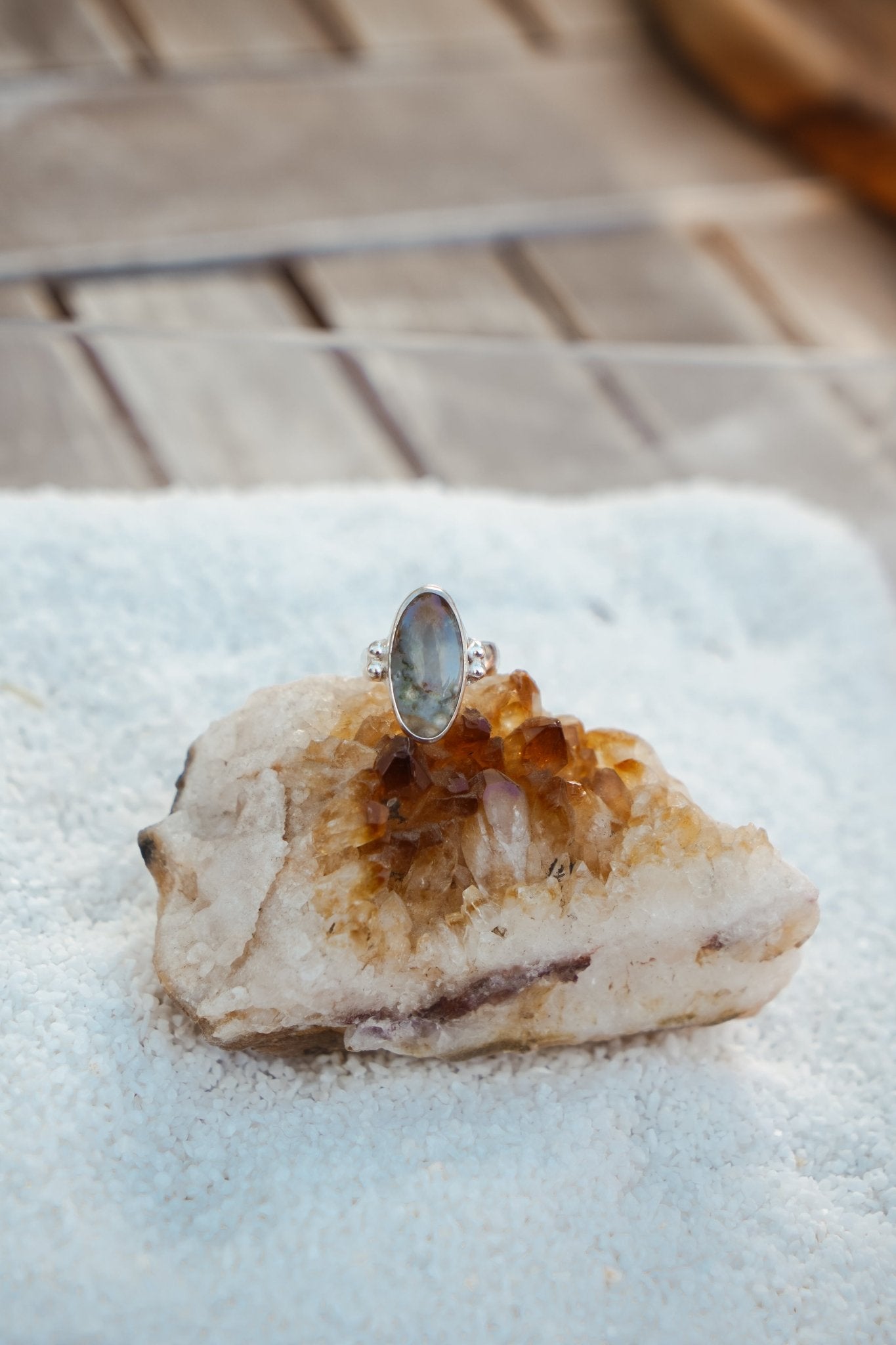 Ring in Ocean Jasper (Size 6.5) - Golden Road Crafted