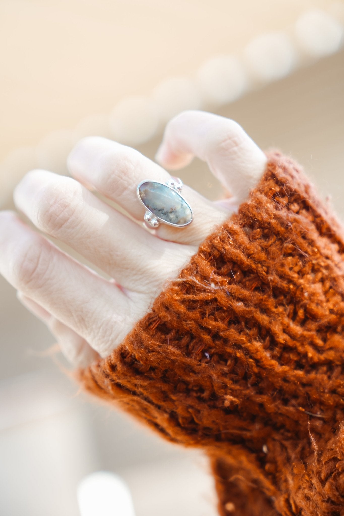Ring in Ocean Jasper (Size 6.5) - Golden Road Crafted
