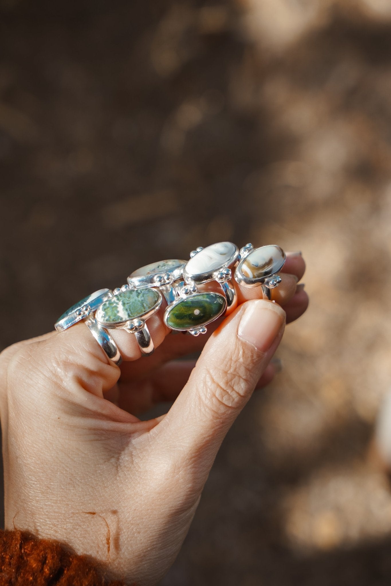 Ring in Ocean Jasper (Size 6.5) - Golden Road Crafted