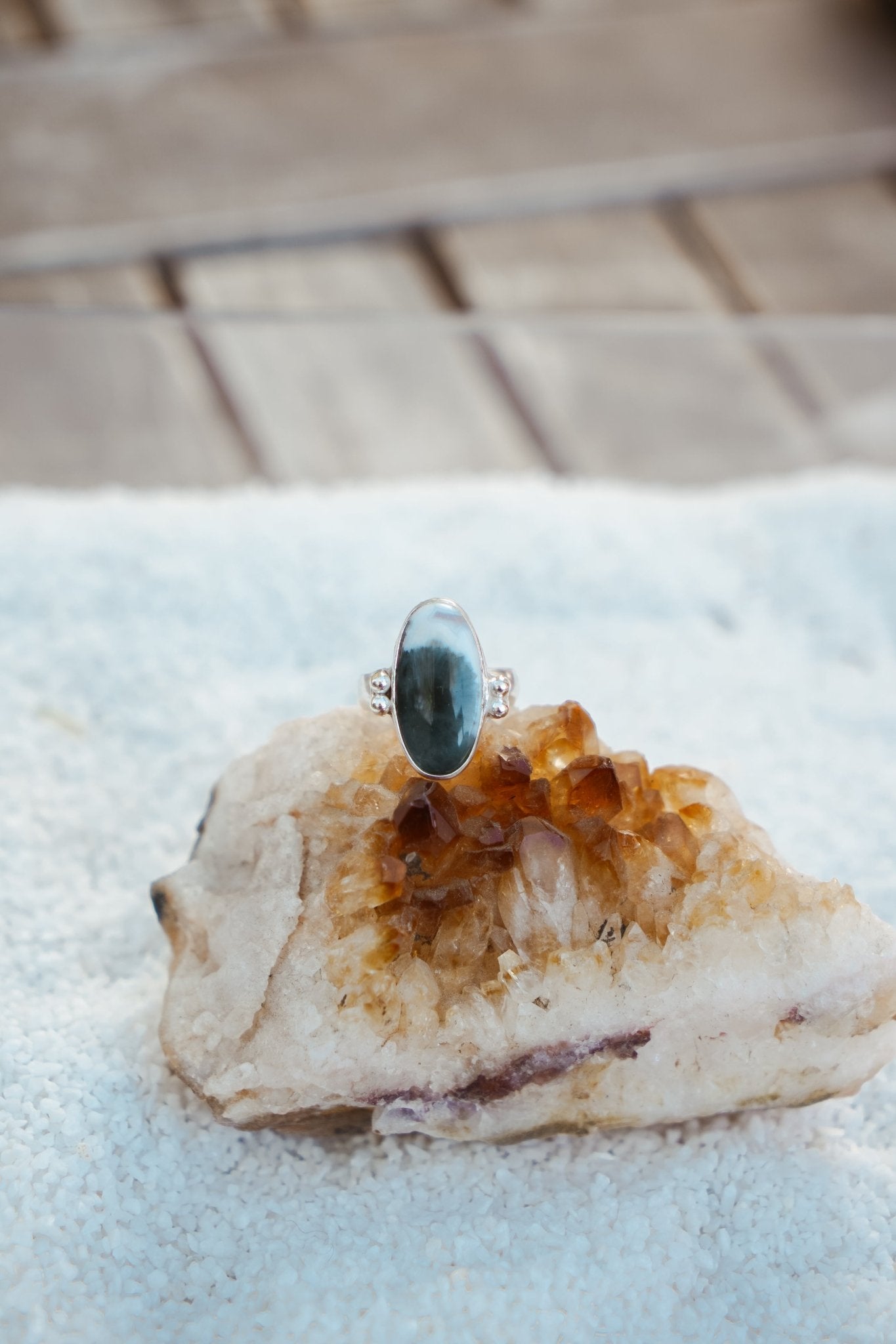Ring in Ocean Jasper (Size 7) - Golden Road Crafted