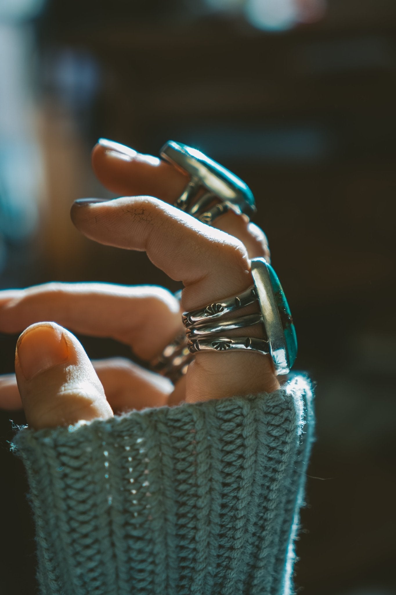 Ring in Royston Turquoise (Size 5) - Golden Road Crafted