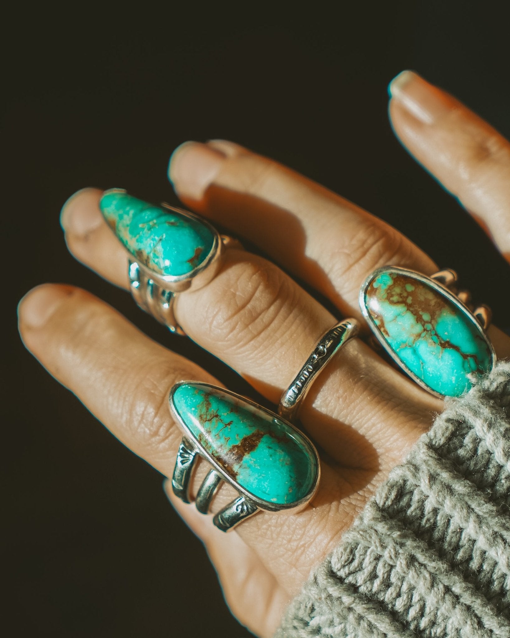 Ring in Royston Turquoise (Size 5) - Golden Road Crafted