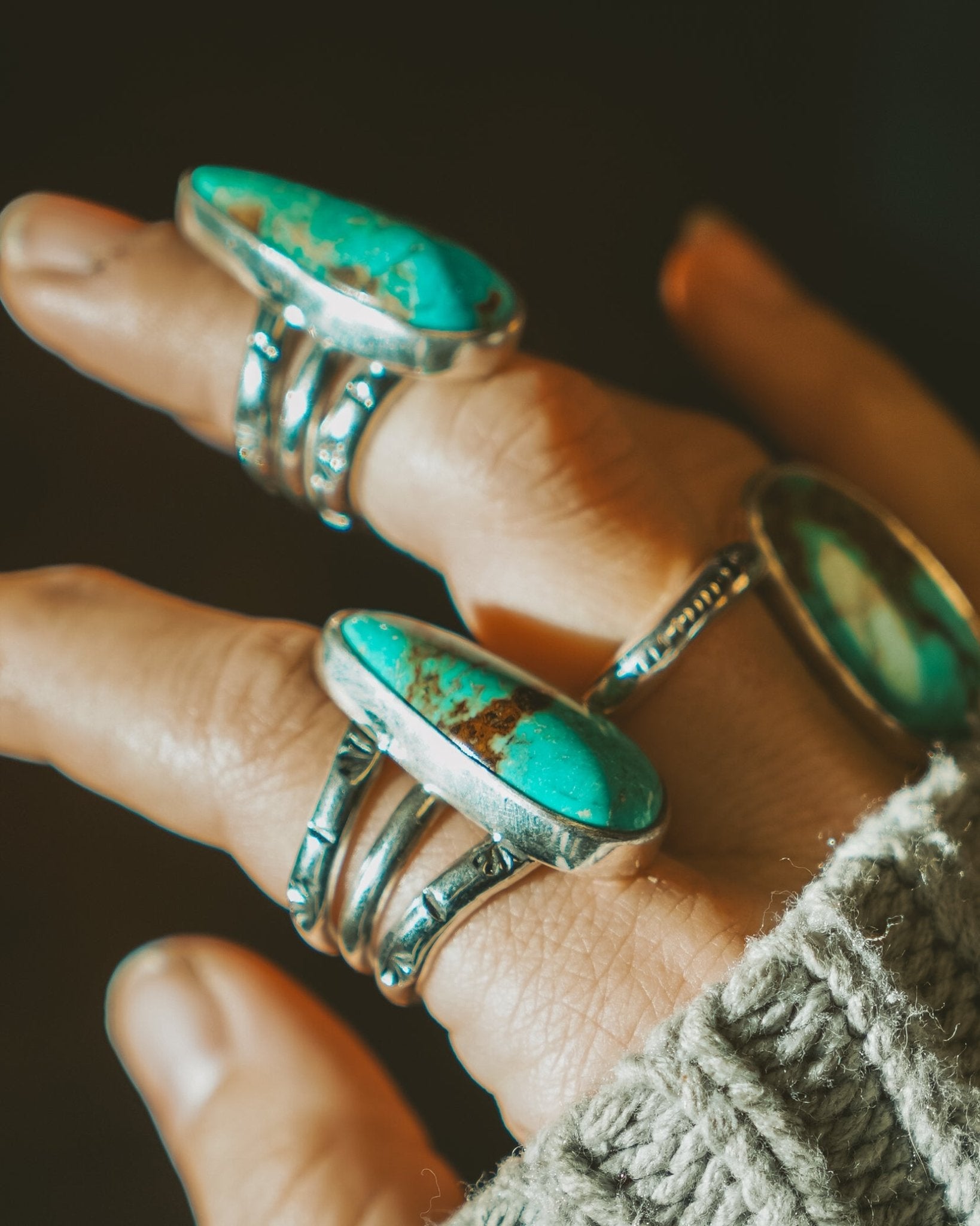 Ring in Royston Turquoise (Size 5) - Golden Road Crafted