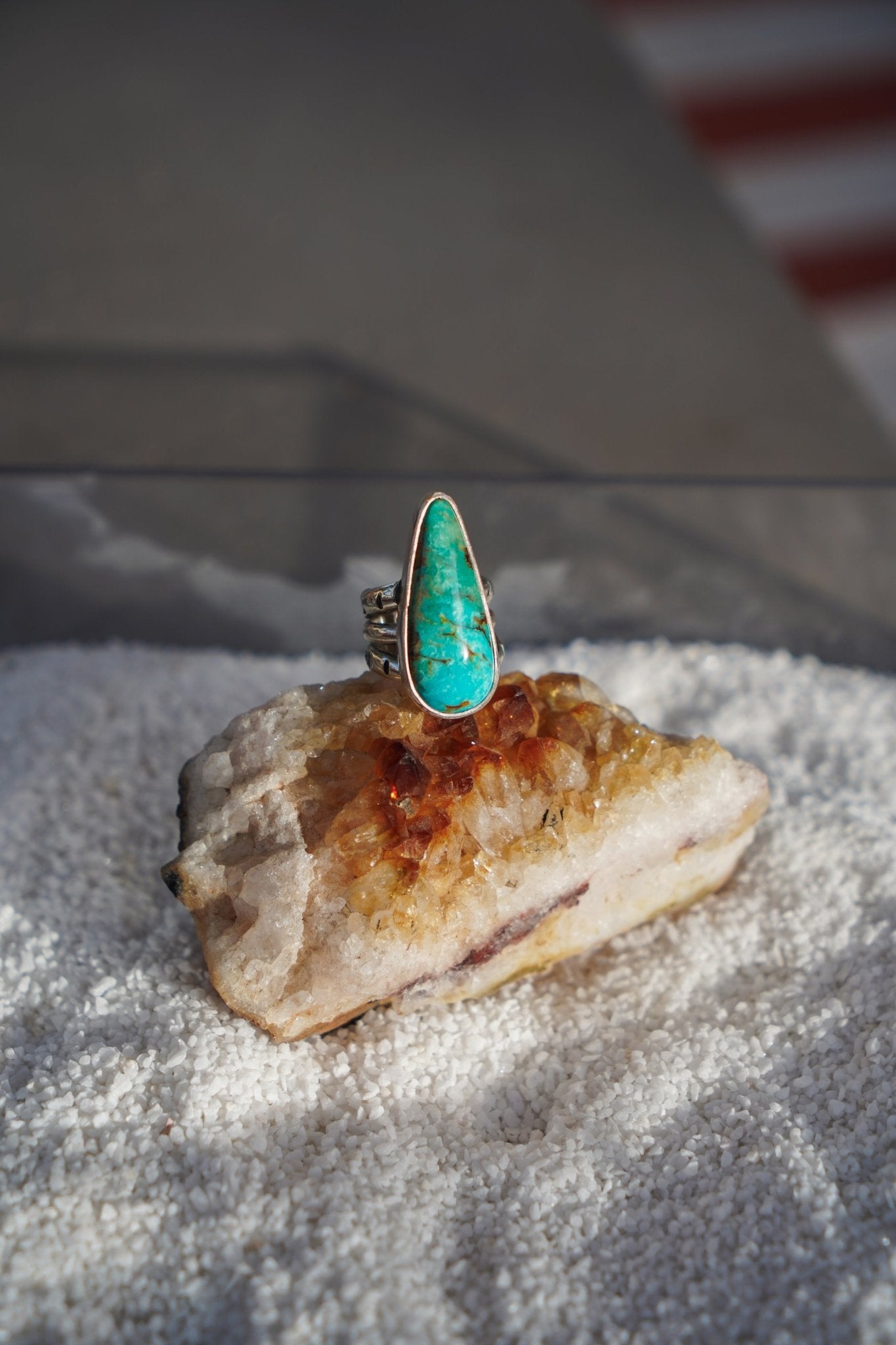 Ring in Royston Turquoise (Size 5) - Golden Road Crafted