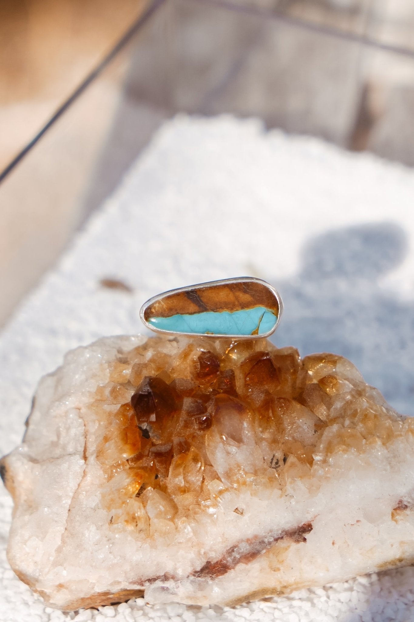 Ring in Royston Turquoise (Size 5.25) - Golden Road Crafted