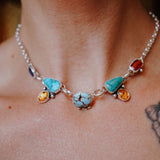 River Bud Choker in Golden Hills, Sonoran Gem, Kyanite, & Amber - Golden Road Crafted