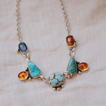 River Bud Choker in Golden Hills, Sonoran Gem, Kyanite, & Amber - Golden Road Crafted