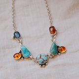 River Bud Choker in Golden Hills, Sonoran Gem, Kyanite, & Amber - Golden Road Crafted