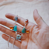 River Bud Choker in Golden Hills, Sonoran Gem, Kyanite, & Amber - Golden Road Crafted