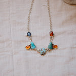 River Bud Choker in Golden Hills, Sonoran Gem, Kyanite, & Amber - Golden Road Crafted