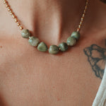 Rock Your Socks Necklace in Jade + Freshwater Pearl - Golden Road Crafted