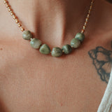 Rock Your Socks Necklace in Jade + Freshwater Pearl - Golden Road Crafted