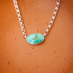 Rolo Chain Choker in Royston Turquoise - Golden Road Crafted