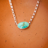 Rolo Chain Choker in Royston Turquoise - Golden Road Crafted
