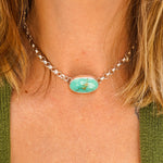 Rolo Chain Choker in Royston Turquoise - Golden Road Crafted